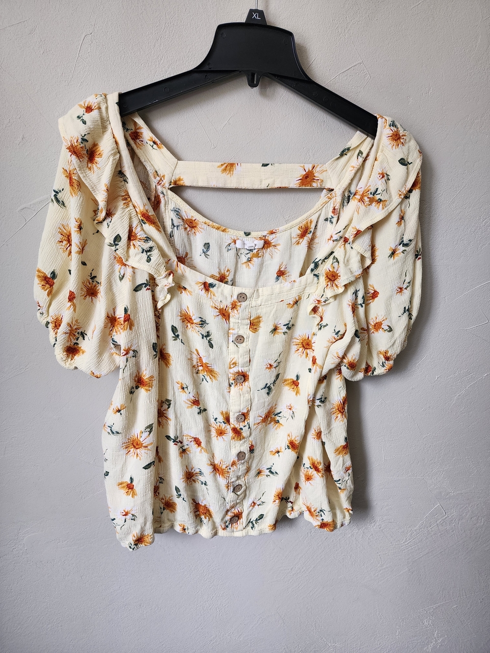 Maurices Floral Puff Sleeve Top Size XXL